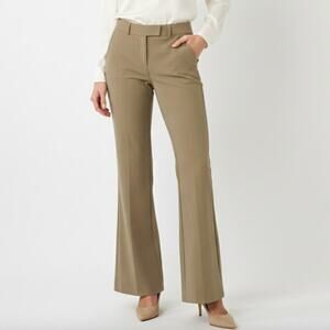 New York & Company Beige Tan Flared Leg Trouser Pants Size 2